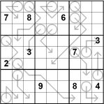 Arrow sudoku puzzle